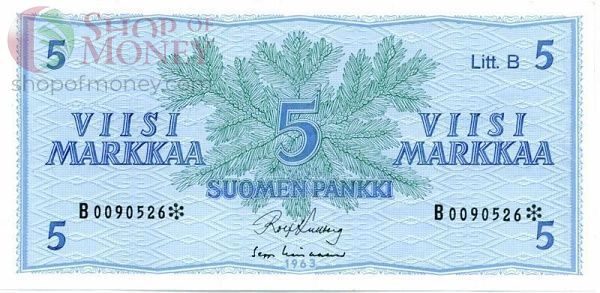 ФИНЛЯНДИЯ 5 МАРОК (Litt. B) 1