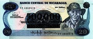 НИКАРАГУА 500000 КОРДОБА (НАДПЕЧАТКА) 1