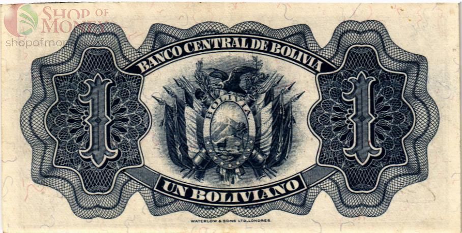 БОЛИВИЯ 1 БОЛИВИАНО (20.07.1928) 2