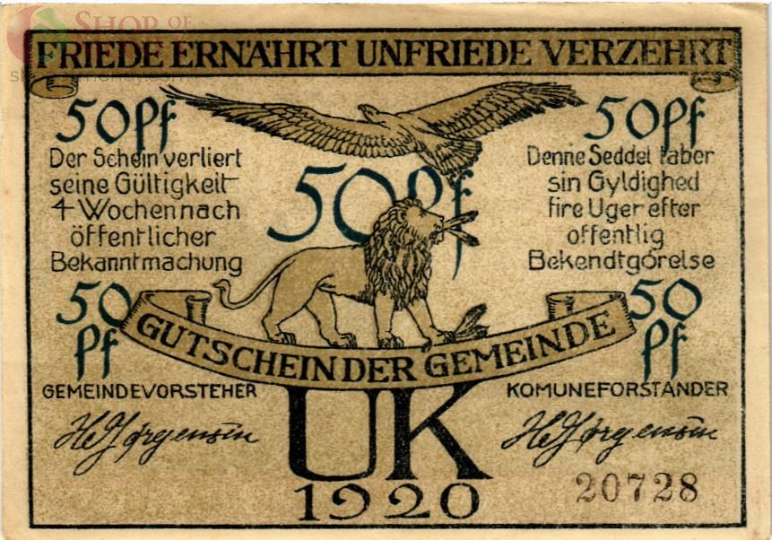 ДАНИЯ-ГЕРМАНИЯ 50 ПФЕННИГОВ (НОТГЕЛЬД) 2