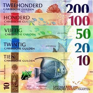КЮРАСАО И СИНТ-МАРТЕН НАБОР 10-20-50-100-200 ГУЛЬДЕНОВ 1