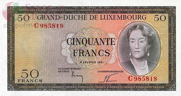 ЛЮКСЕМБУРГ 50 ФРАНКОВ 1