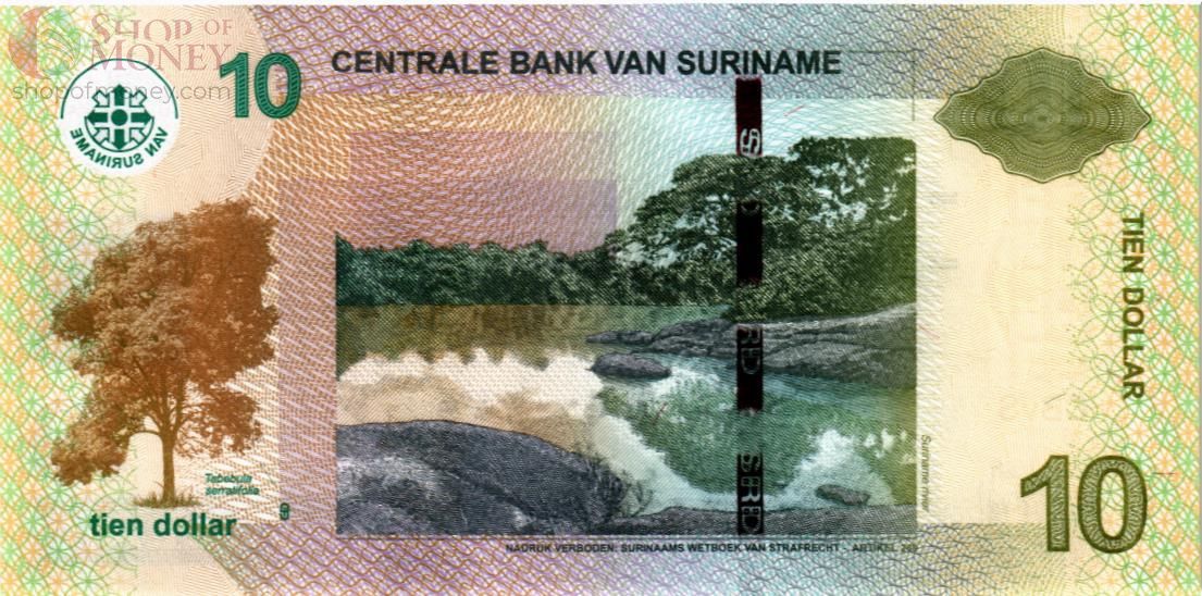 СУРИНАМ 10 ДОЛЛАРОВ 2