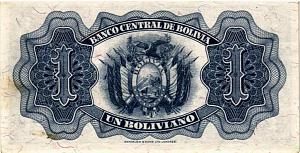 БОЛИВИЯ 1 БОЛИВИАНО (20.07.1928) 2