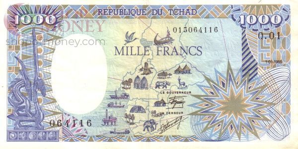 ЧАД 1000 ФРАНКОВ 1