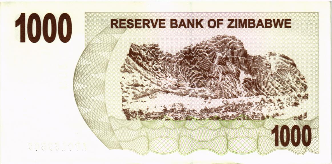 ЗИМБАБВЕ 1000 ДОЛЛАРОВ 2