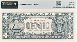 США 1 ДОЛЛАР (B - НЬЮ-ЙОРК - PMG - GRADE 64) #B02826778D 2
