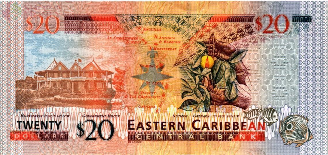 ВОСТОЧНЫЕ КАРИБЫ 20 ДОЛЛАРОВ (K - СЕНТ КИТС) 2