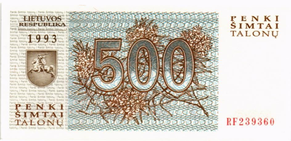 ЛИТВА 500 ТАЛОНАС 1