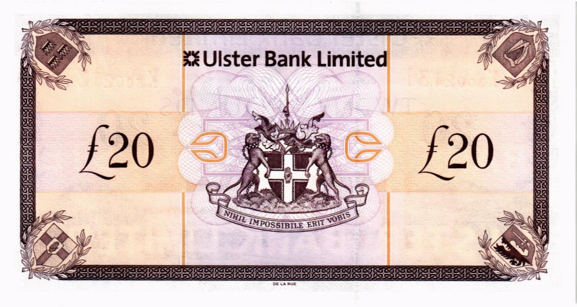 СЕВЕРНАЯ ИРЛАНДИЯ 20 ФУНТОВ (ULSTER BANK) 2