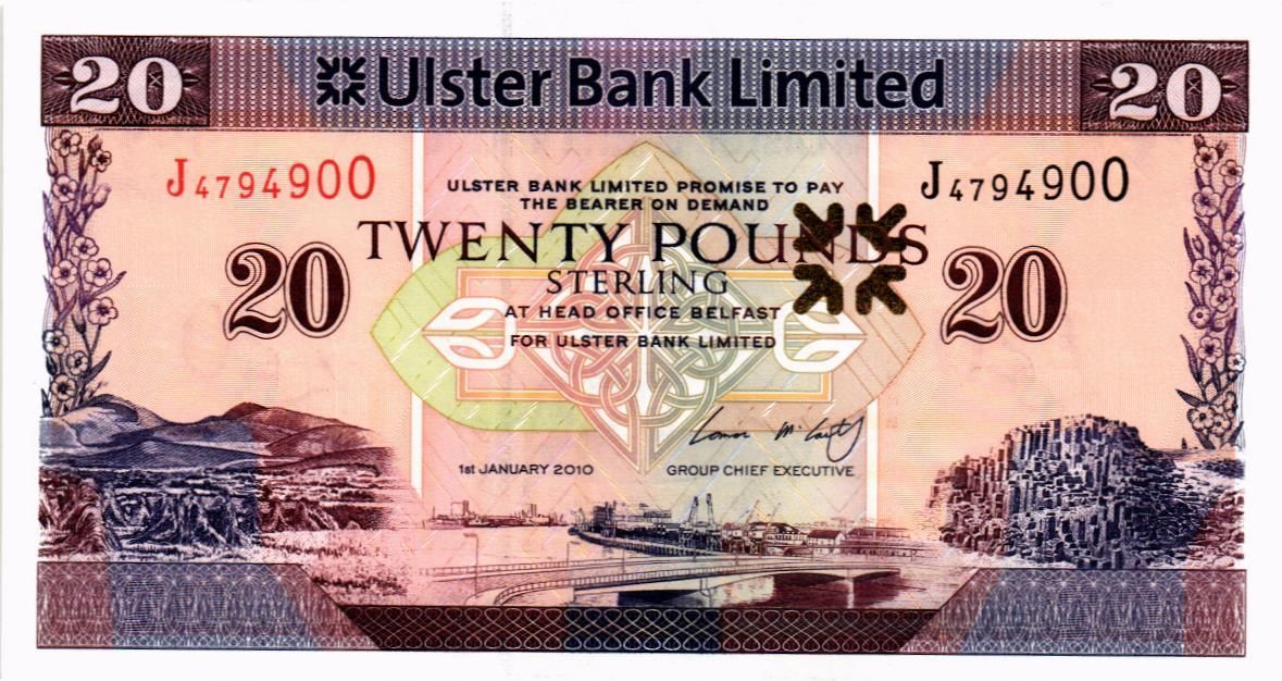 СЕВЕРНАЯ ИРЛАНДИЯ 20 ФУНТОВ (ULSTER BANK) 1