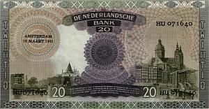 НИДЕРЛАНДЫ 20 ГУЛЬДЕНОВ (19.03.1941) 2