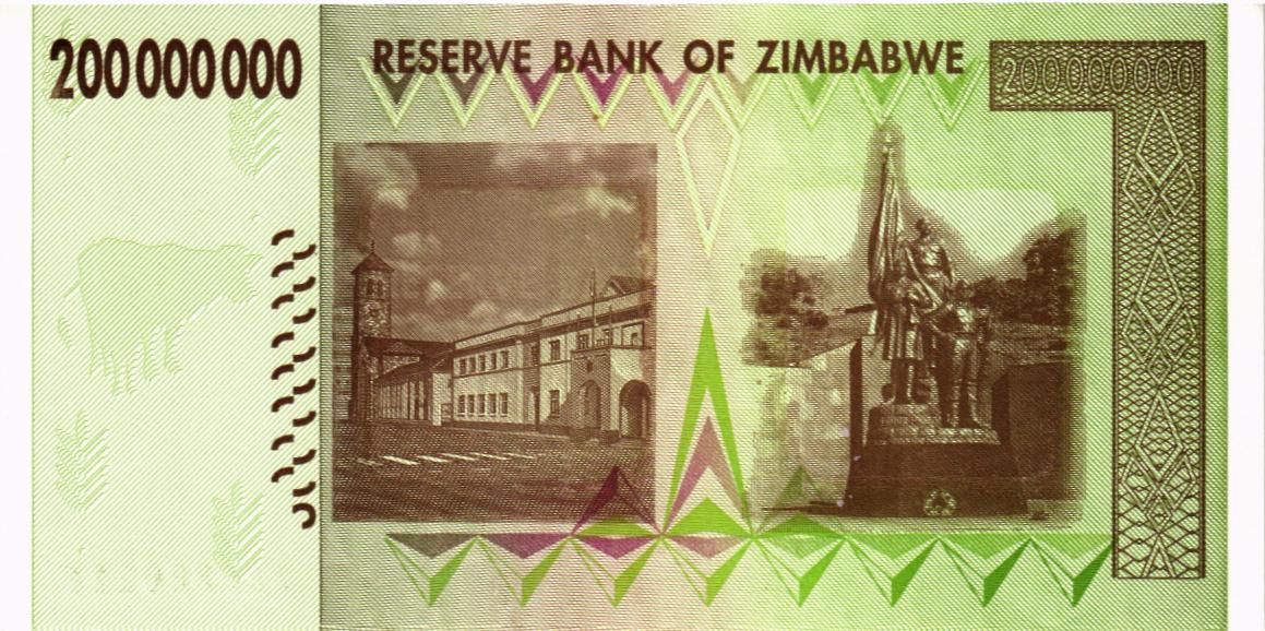 ЗИМБАБВЕ 200000000 ДОЛЛАРОВ (AA) 2