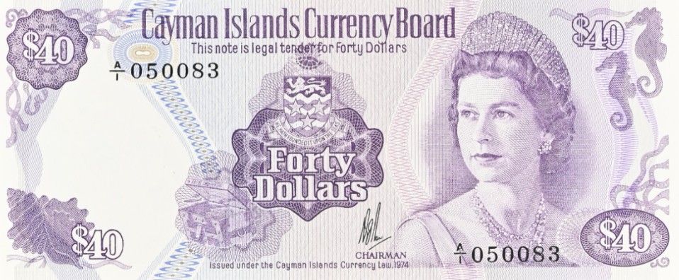 КАЙМАНОВЫ ОСТРОВА 40 ДОЛЛАРОВ (PMG - GRADE 66) 3