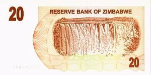 ЗИМБАБВЕ 20 ДОЛЛАРОВ 2