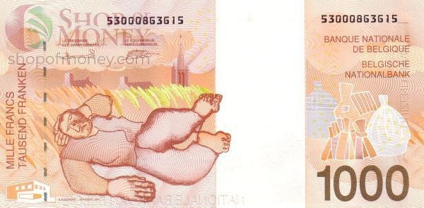 БЕЛЬГИЯ 1000 ФРАНКОВ 2