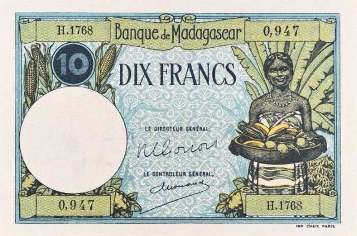 МАДАГАСКАР 10 ФРАНКОВ (PMG - GRADE 63) 3