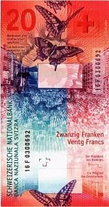 ШВЕЙЦАРИЯ 20 ФРАНКОВ 2