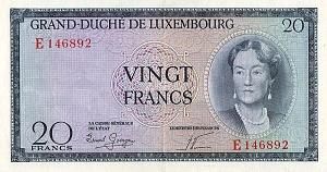 ЛЮКСЕМБУРГ 20 ФРАНКОВ 1