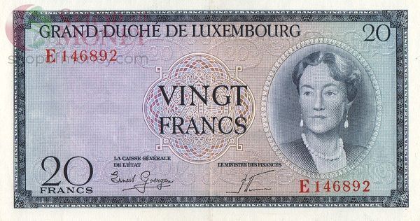 ЛЮКСЕМБУРГ 20 ФРАНКОВ 1