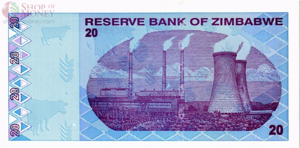 ЗИМБАБВЕ 20 ДОЛЛАРОВ 2