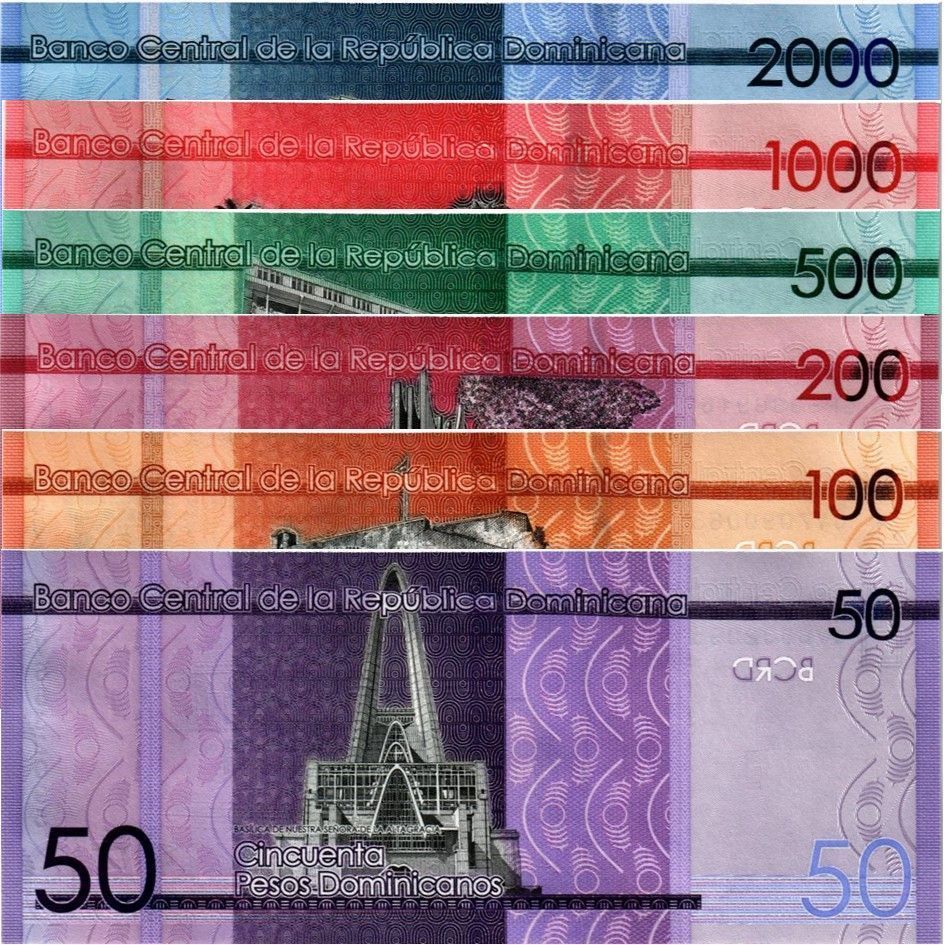 ДОМИНИКАНСКАЯ РЕСПУБЛИКА НАБОР 50 100 200 500 1000 2000 ПЕСО 2