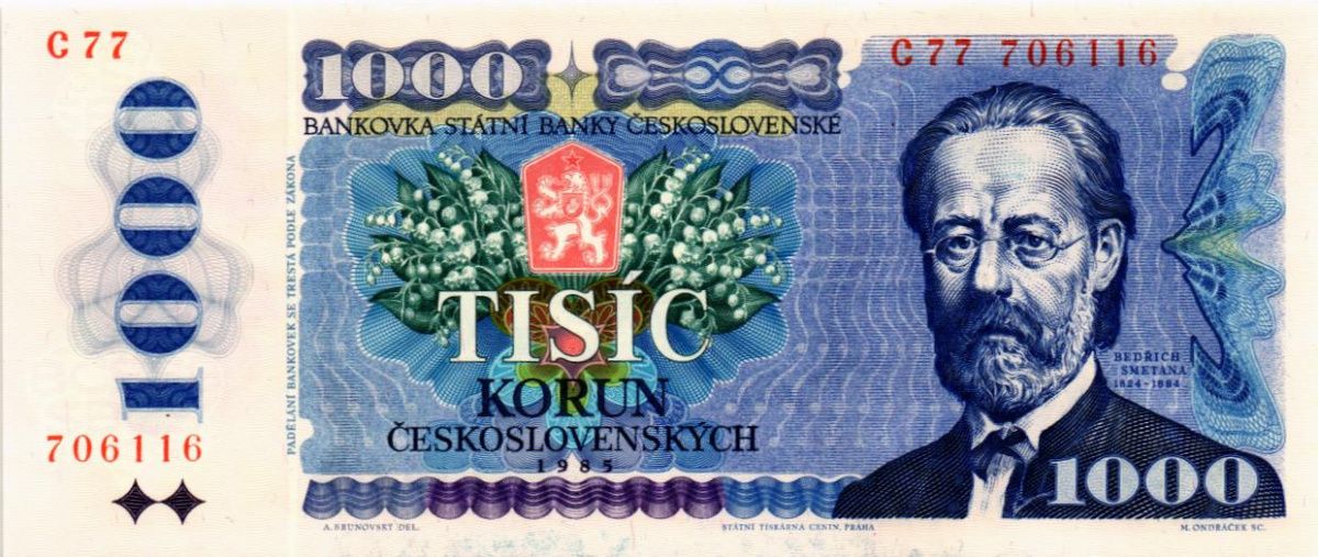 ЧЕХОСЛОВАКИЯ 1000 КРОН 1