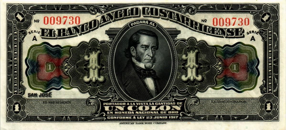 КОСТА-РИКА 1 КОЛОН (23.06.1917) 1