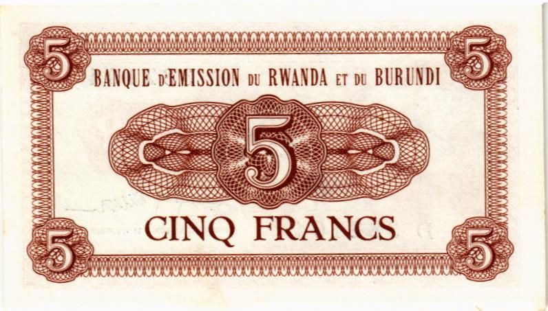 РУАНДА - БУРУНДИ 5 ФРАНКОВ 2