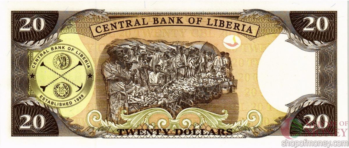 ЛИБЕРИЯ 20 ДОЛЛАРОВ 2