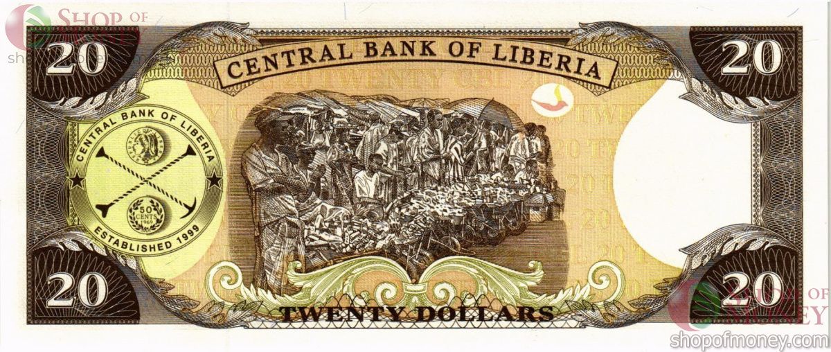 ЛИБЕРИЯ 20 ДОЛЛАРОВ 2