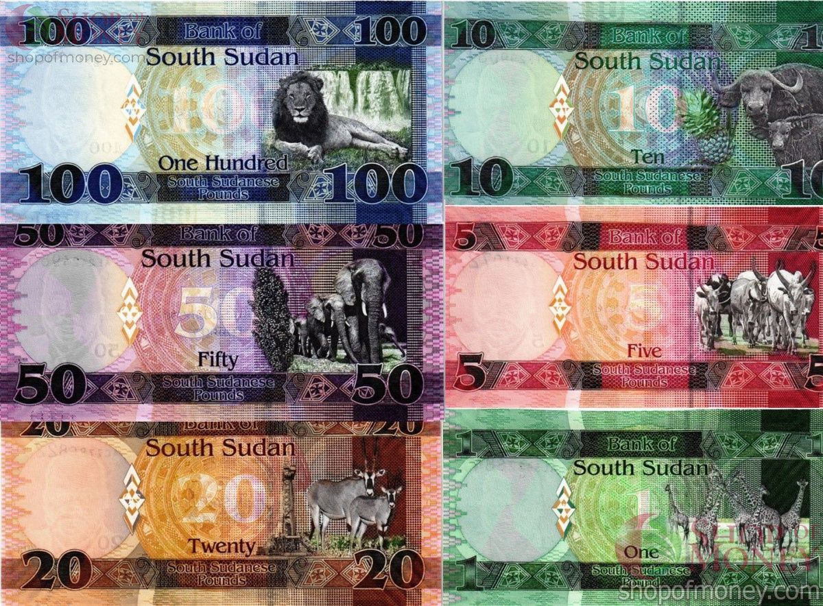 ЮЖНЫЙ СУДАН 1 5 10 20 50 100 ФУНТОВ 2