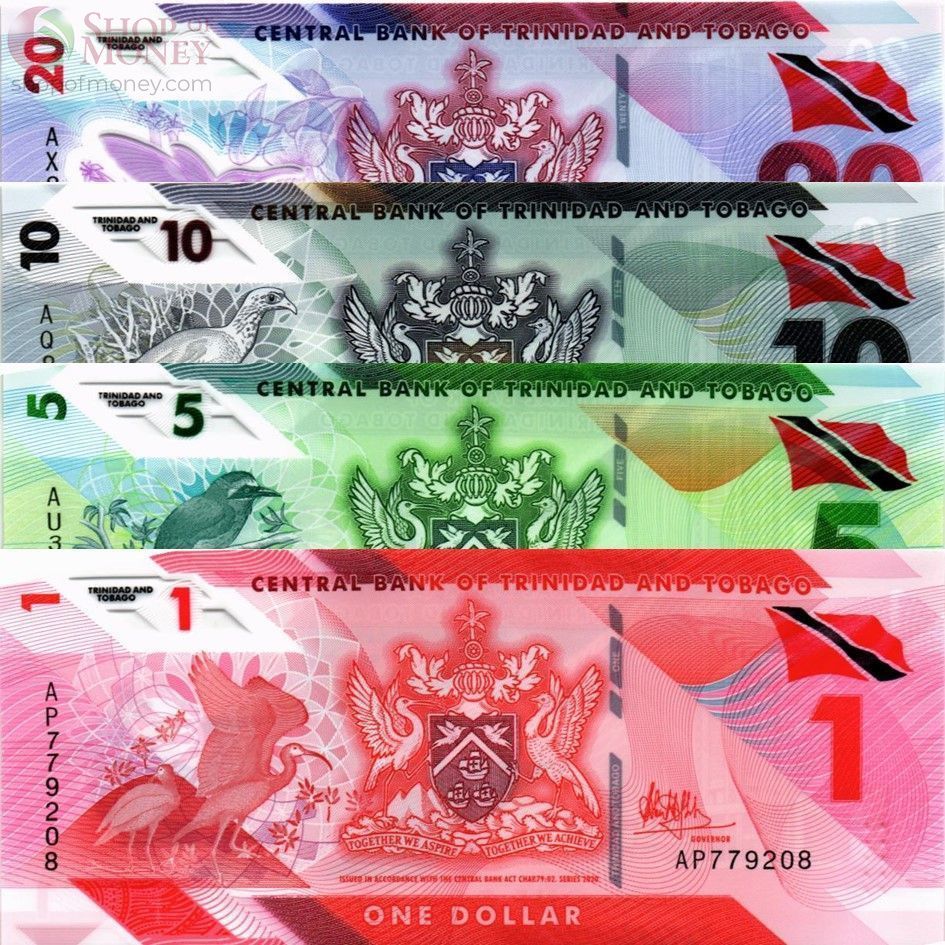 ТРИНИДАД И ТОБАГО НАБОР 1 5 10 20 ДОЛЛАРОВ 1