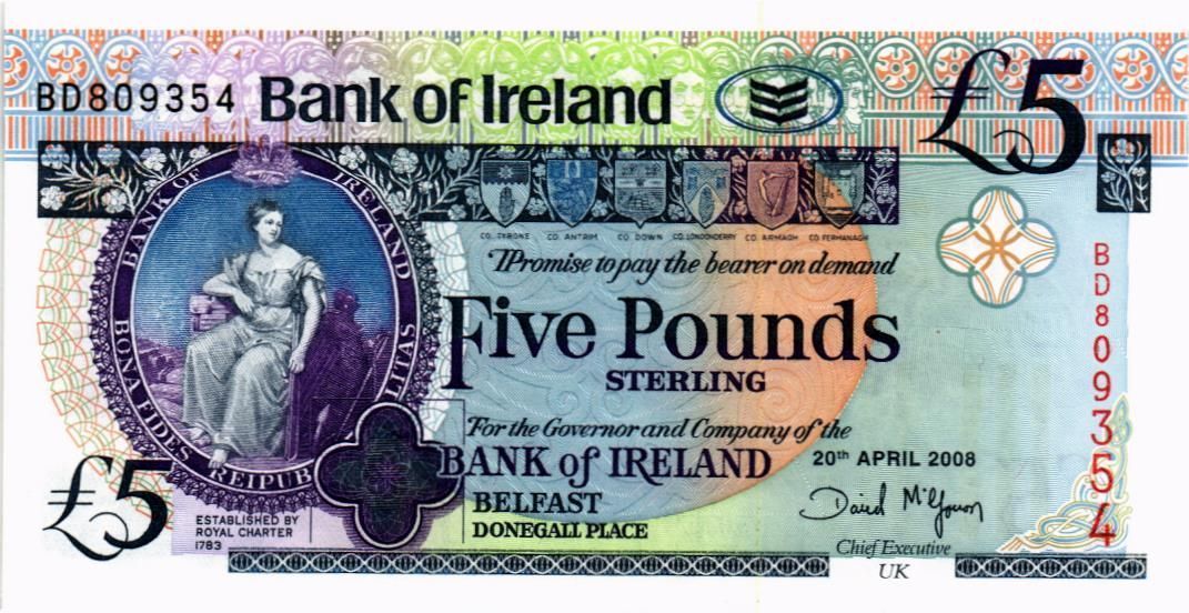 СЕВЕРНАЯ ИРЛАНДИЯ 5 ФУНТОВ (BANK OF IRELAND) 1
