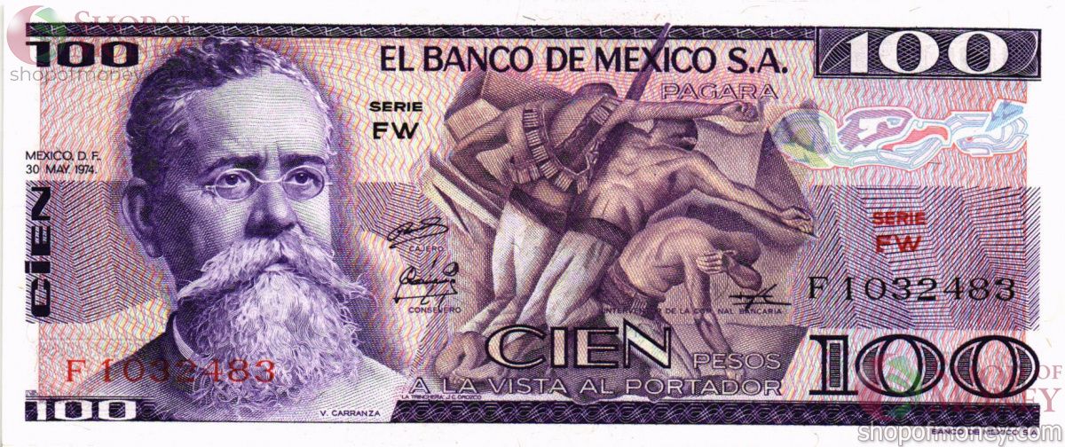 МЕКСИКА 100 ПЕСО (-FW- СЕРИЯ) 1