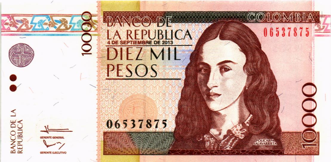КОЛУМБИЯ 10000 ПЕСО (04.09.2013) 1