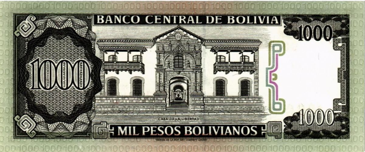 БОЛИВИЯ 1000 БОЛИВИАНОС 2