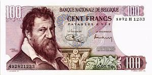 БЕЛЬГИЯ 100 ФРАНКОВ (20.07.1972) 1