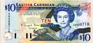 ВОСТОЧНЫЕ КАРИБЫ 10 ДОЛЛАРОВ (K - СЕНТ КИТС) 1