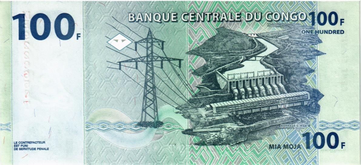 КОНГО ДР 100 ФРАНКОВ (Hôtel des Monnaies) 2