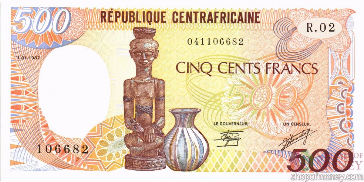 ЦЕНТРАЛЬНОАФРИКАНСКАЯ РЕСПУБЛИКА 500 ФРАНКОВ 1
