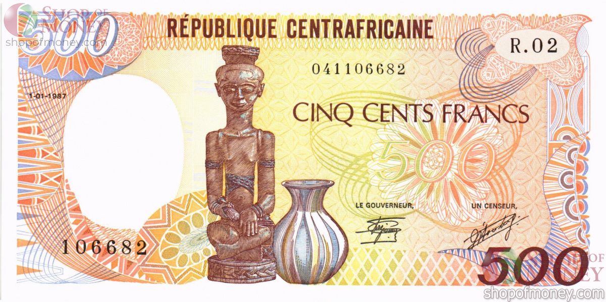 ЦЕНТРАЛЬНОАФРИКАНСКАЯ РЕСПУБЛИКА 500 ФРАНКОВ 1