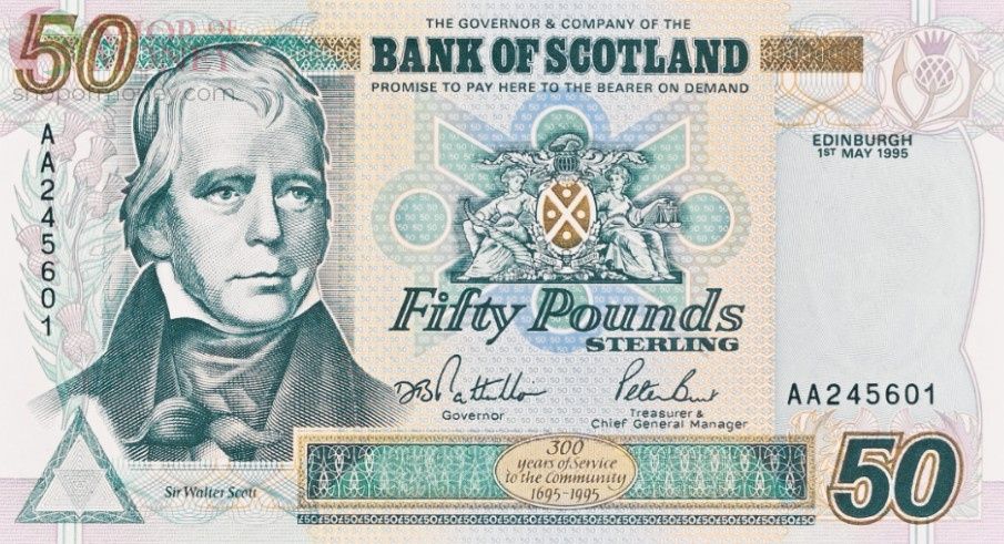 ШОТЛАНДИЯ 50 ФУНТОВ (PMG - GRADE 67) 3