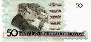 БРАЗИЛИЯ 50 КРУЗЕЙРО (НАДПЕЧАТКА) 2