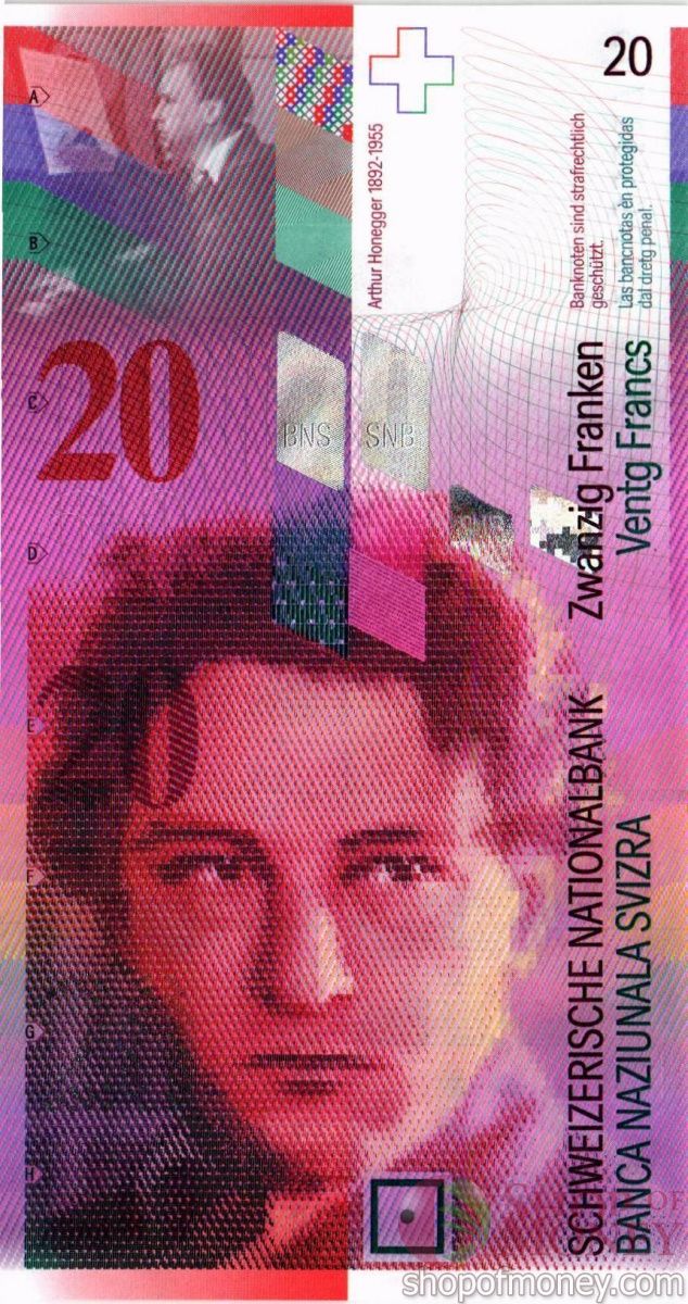 ШВЕЙЦАРИЯ 20 ФРАНКОВ 1