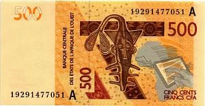 WAS - КОТ-Д'ИВУАР 500 ФРАНКОВ (A) 1