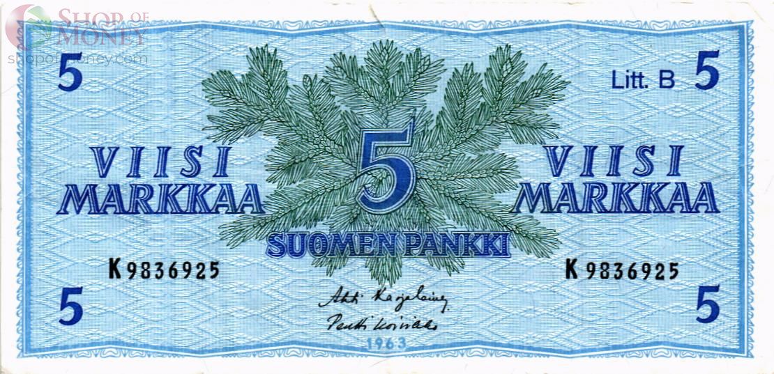 ФИНЛЯНДИЯ 5 МАРОК (Litt. B) 1