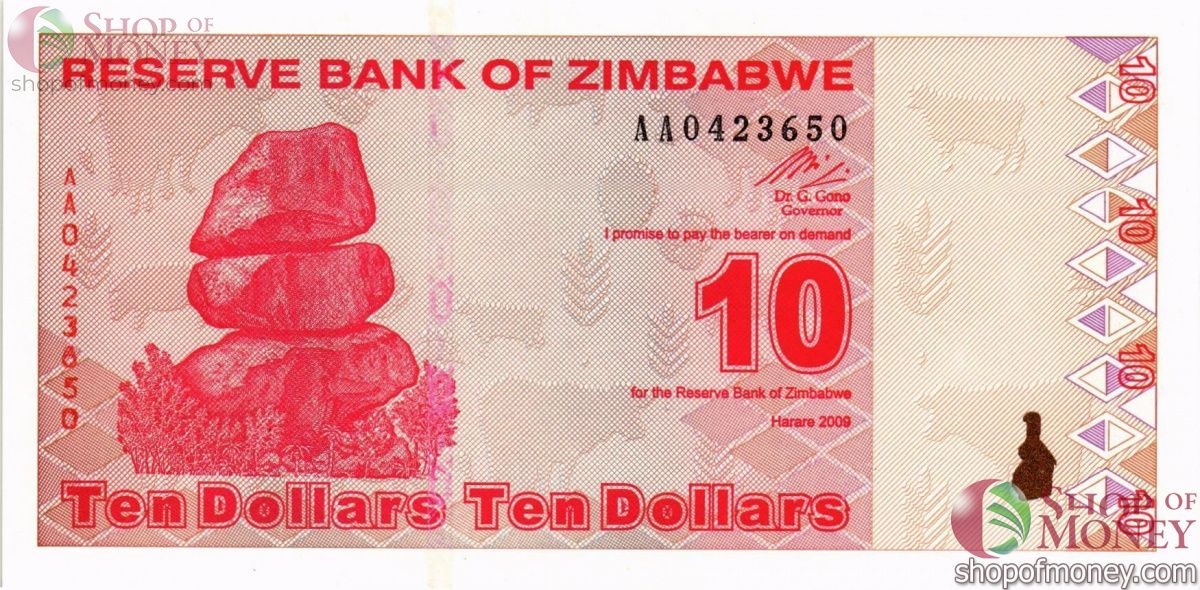 ЗИМБАБВЕ 10 ДОЛЛАРОВ 1