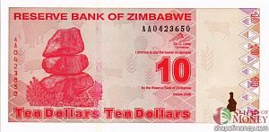ЗИМБАБВЕ 10 ДОЛЛАРОВ 1