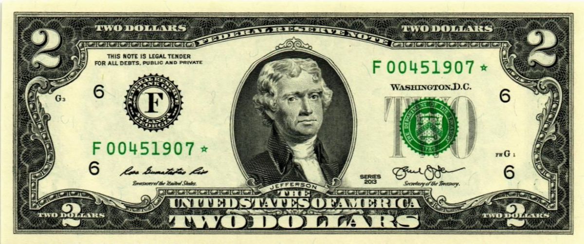 США 2 ДОЛЛАРА (F - АТЛАНТА, REPLACEMENT) 1